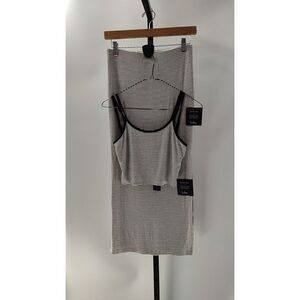 Lulu's Black and White Striped Skirt